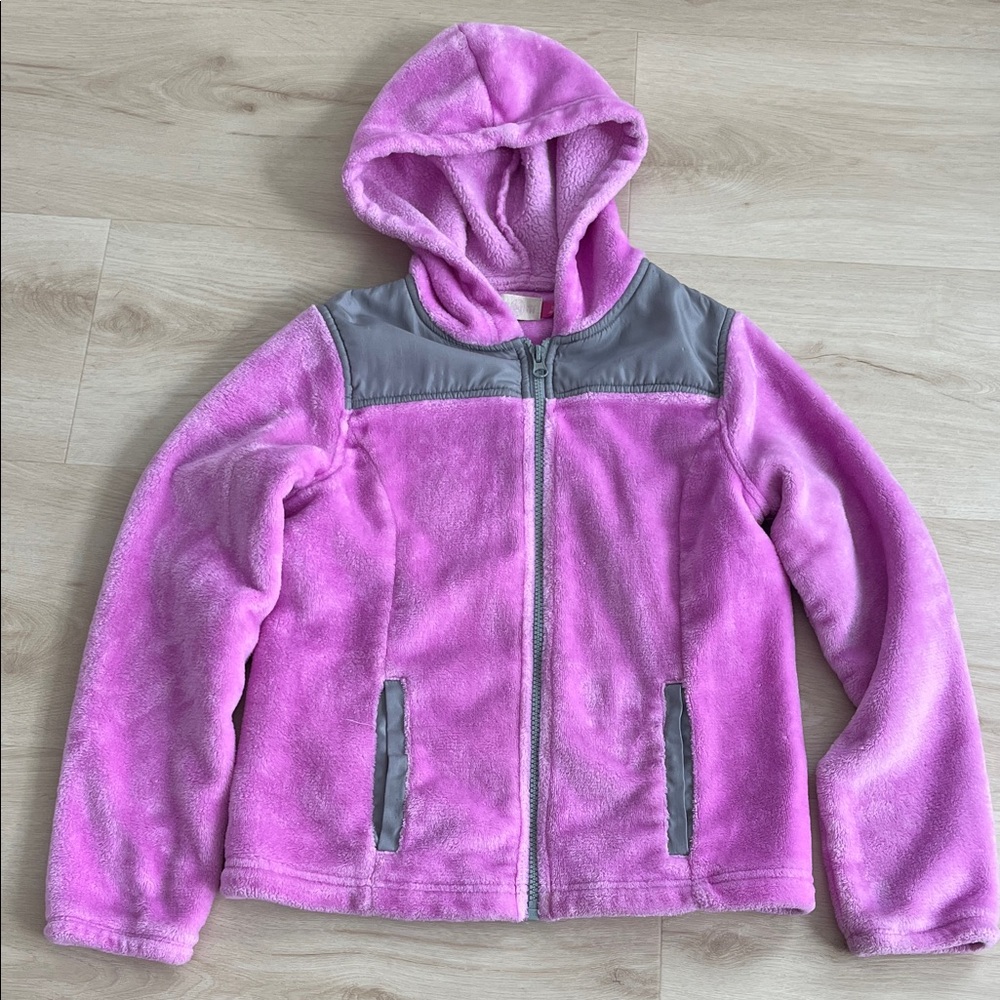 Cozy Pink and Gray Kids fleece jacket